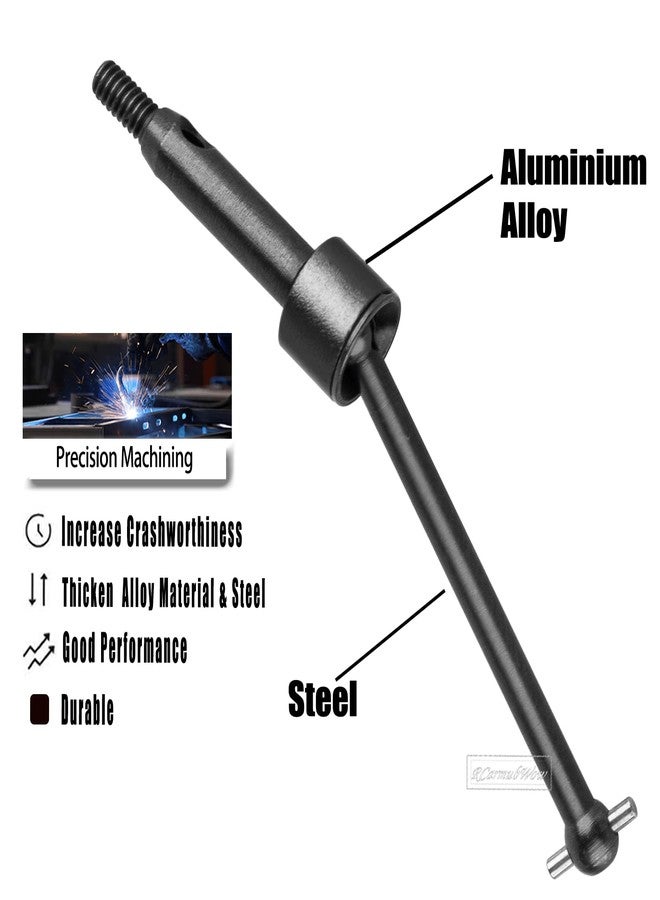 RCarmubWow RC Axle Driveshafts w/Wheel Hex Hub Upgrades Part for L0S1 1/24 Micro-B 2S 2WD,1/28 Micro-T 2S 2WD,Steel #45 CVD Drive Shafts & Aluminium Alloy Wheel Hex,Black w/Black - Image 5